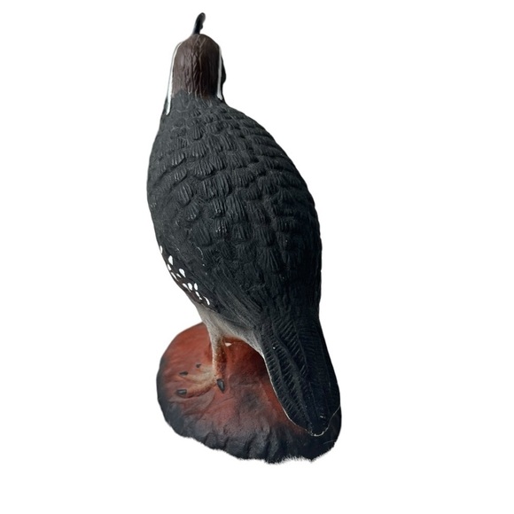 Ceramic Quail Bird Figurine Hand Painted Black Male Hand Painted 7.5” Tall CA NV - Picture 5 of 10